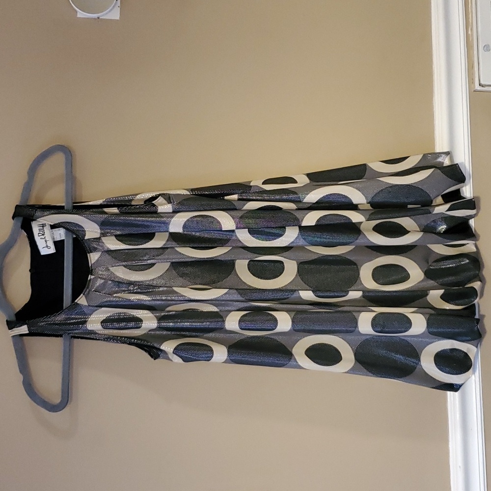 Joseph Ribkoff Monochrome Circle Pattern Mini Dre… - image 1